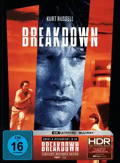 Breakdown Mediabook mit Kurt Russell, Thriller, 4K Blu-Ray.
