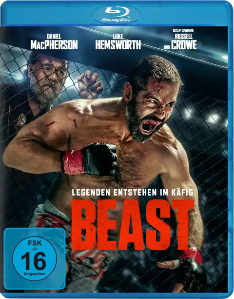 Beast (Film 2026) Blu-ray Cover Abbildung mit Daniel MacPherson und Russell Crowe