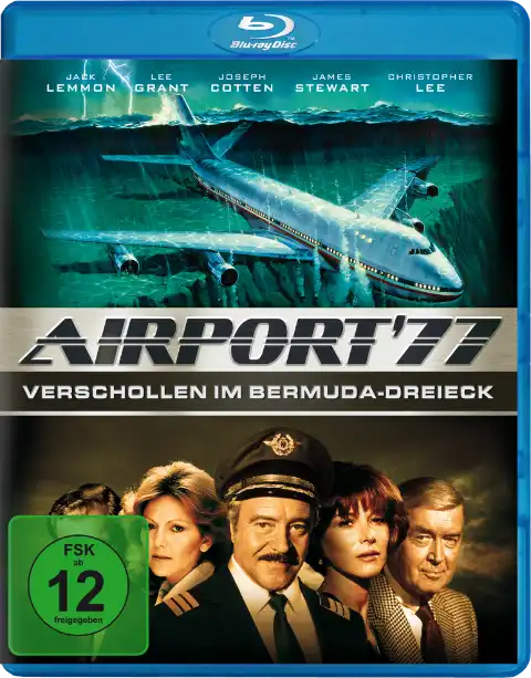 Blu-ray Cover des Films Airport '77 mit versunkenem Flugzeug